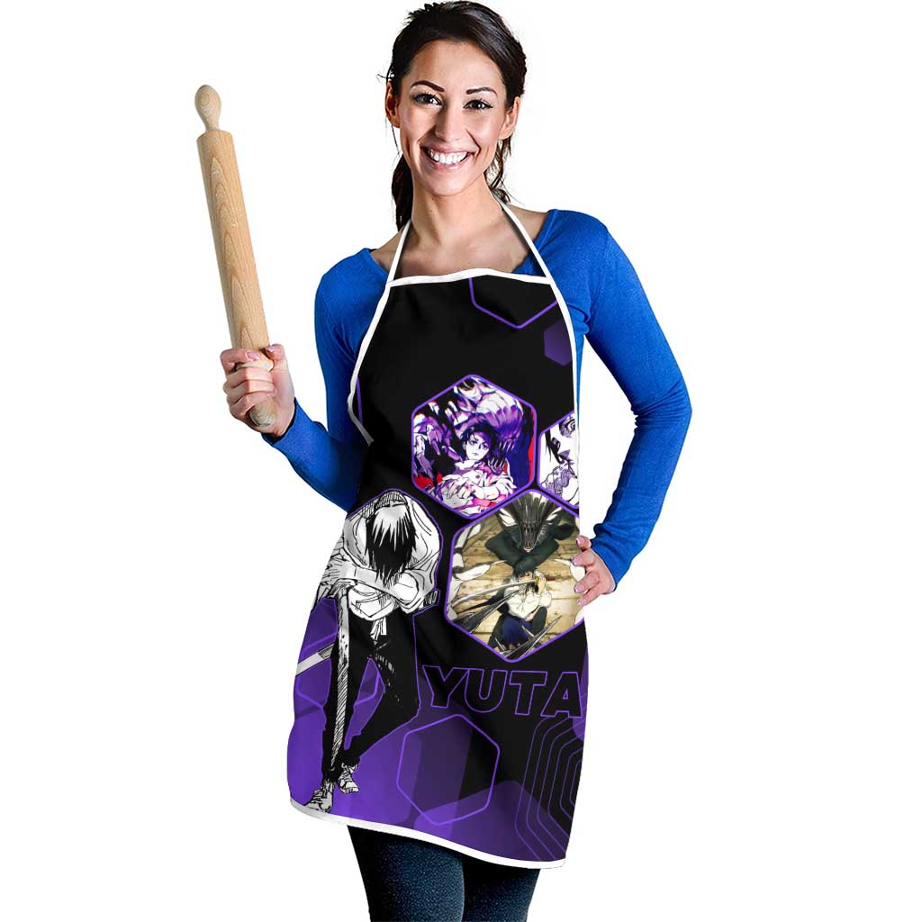 Yuta Okkotsu Jujutsu Kaisen Apron Purple Hexagon Design - The Mazicc