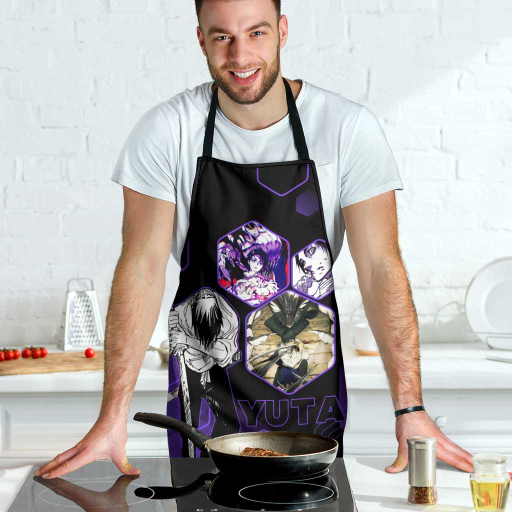Yuta Okkotsu Jujutsu Kaisen Apron Purple Hexagon Design - The Mazicc