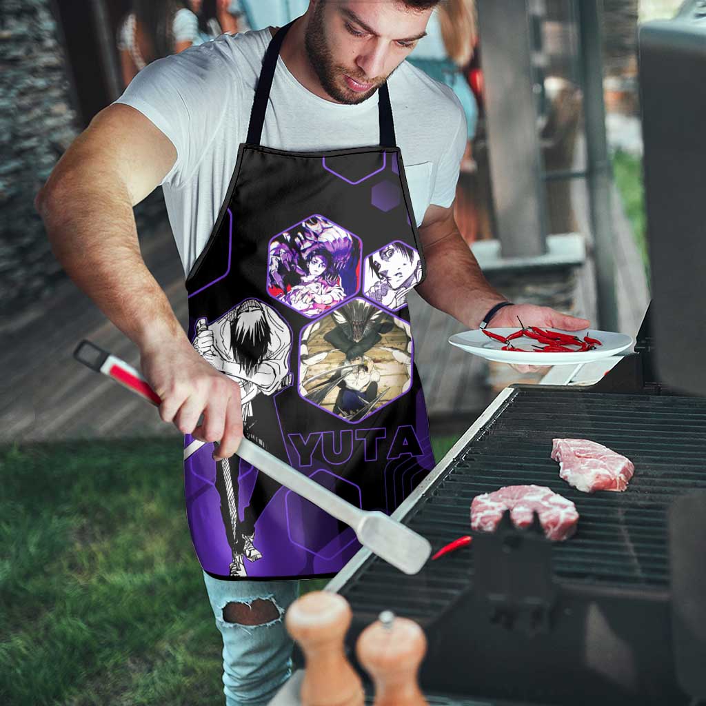 Yuta Okkotsu Jujutsu Kaisen Apron Purple Hexagon Design - The Mazicc