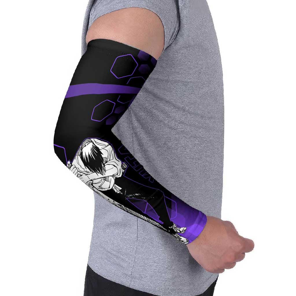 Yuta Okkotsu Jujutsu Kaisen Arm Sleeves Purple Hexagon Design - The Mazicc