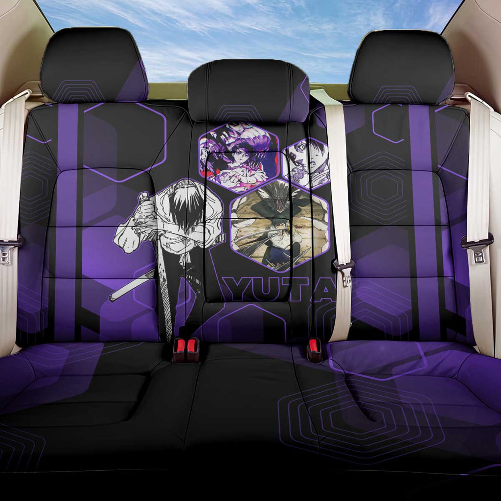Yuta Okkotsu Jujutsu Kaisen Back Car Seat Cover Purple Hexagon Design - The Mazicc