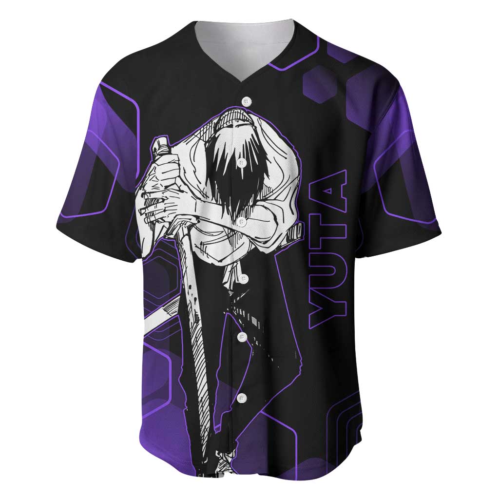 Yuta Okkotsu Jujutsu Kaisen Baseball Jersey Purple Hexagon Design - The Mazicc