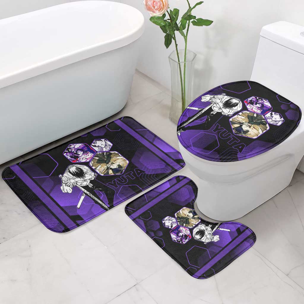 Yuta Okkotsu Jujutsu Kaisen Bathroom Set Purple Hexagon Design - The Mazicc
