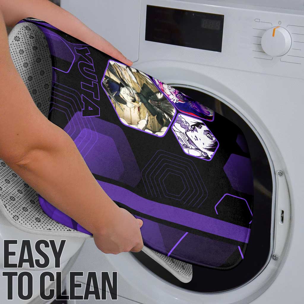 Yuta Okkotsu Jujutsu Kaisen Bathroom Set Purple Hexagon Design - The Mazicc