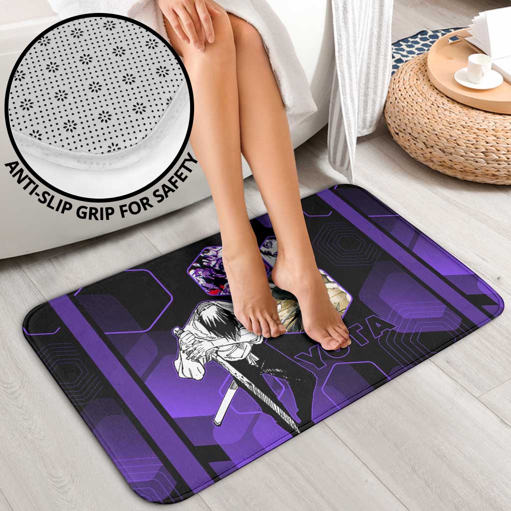 Yuta Okkotsu Jujutsu Kaisen Bathroom Set Purple Hexagon Design - The Mazicc
