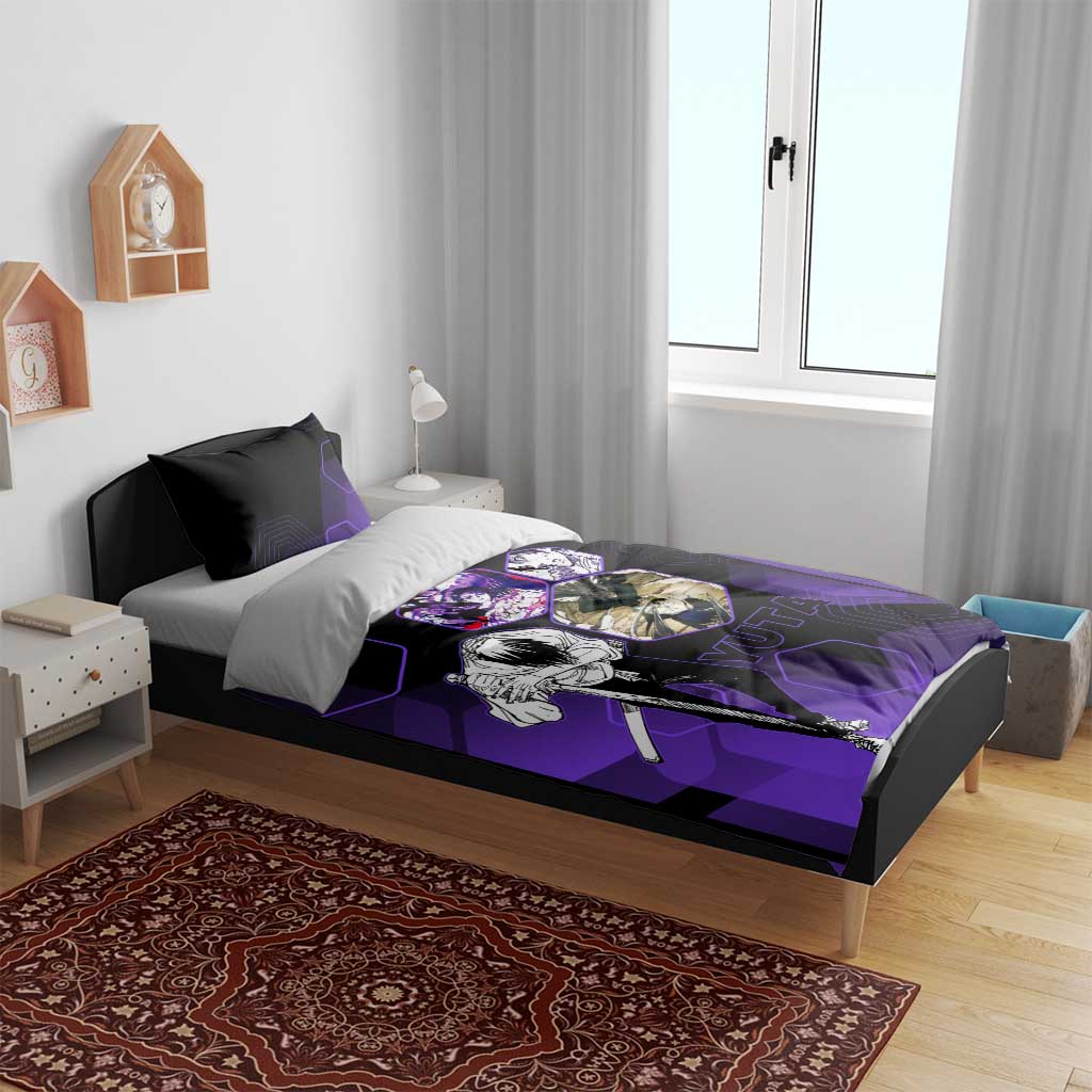 Yuta Okkotsu Jujutsu Kaisen Bedding Set Purple Hexagon Design - The Mazicc