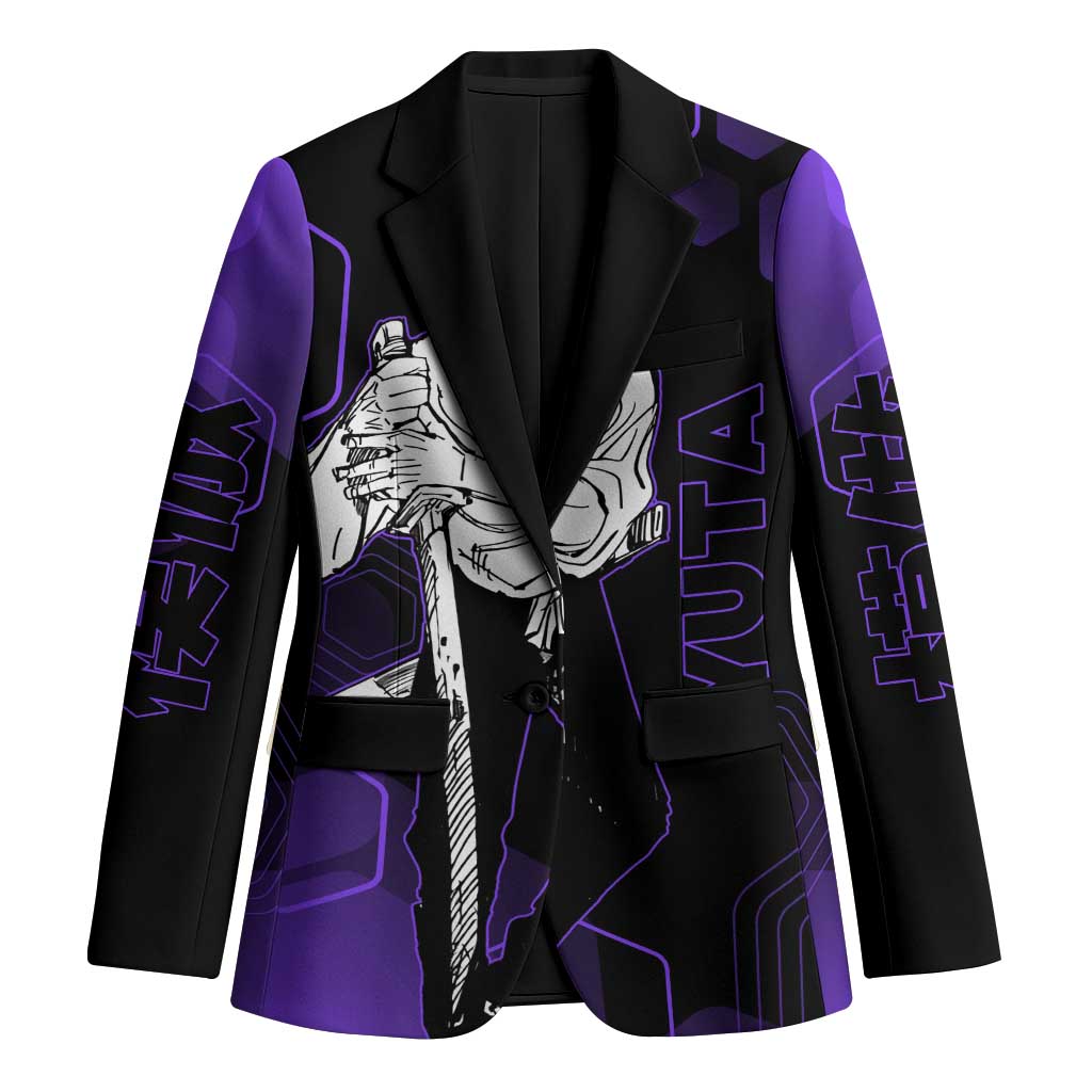 Yuta Okkotsu Jujutsu Kaisen Blazer Purple Hexagon Design - The Mazicc