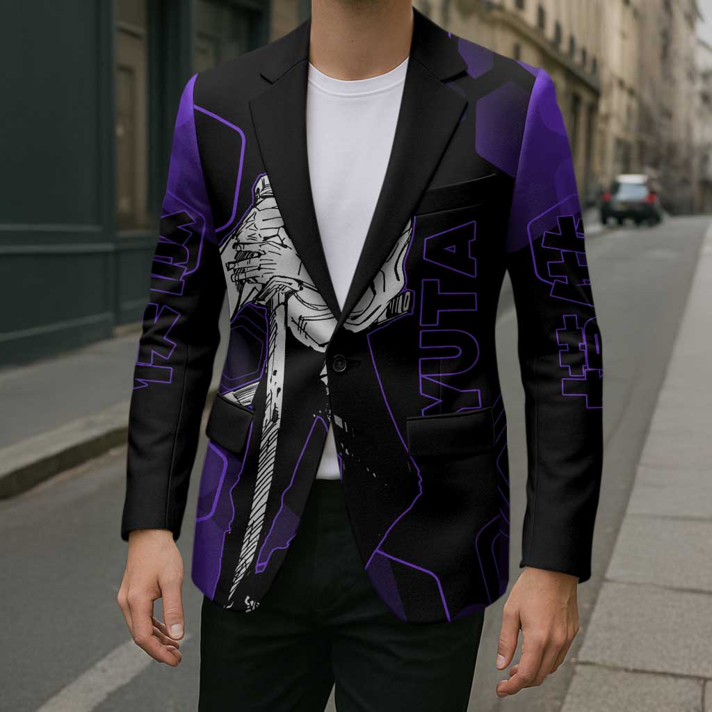 Yuta Okkotsu Jujutsu Kaisen Blazer Purple Hexagon Design - The Mazicc