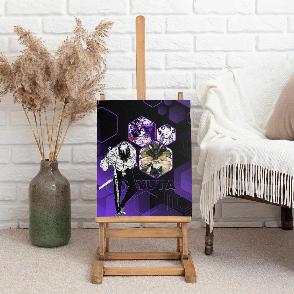 Yuta Okkotsu Jujutsu Kaisen Canvas Wall Art Purple Hexagon Design - The Mazicc