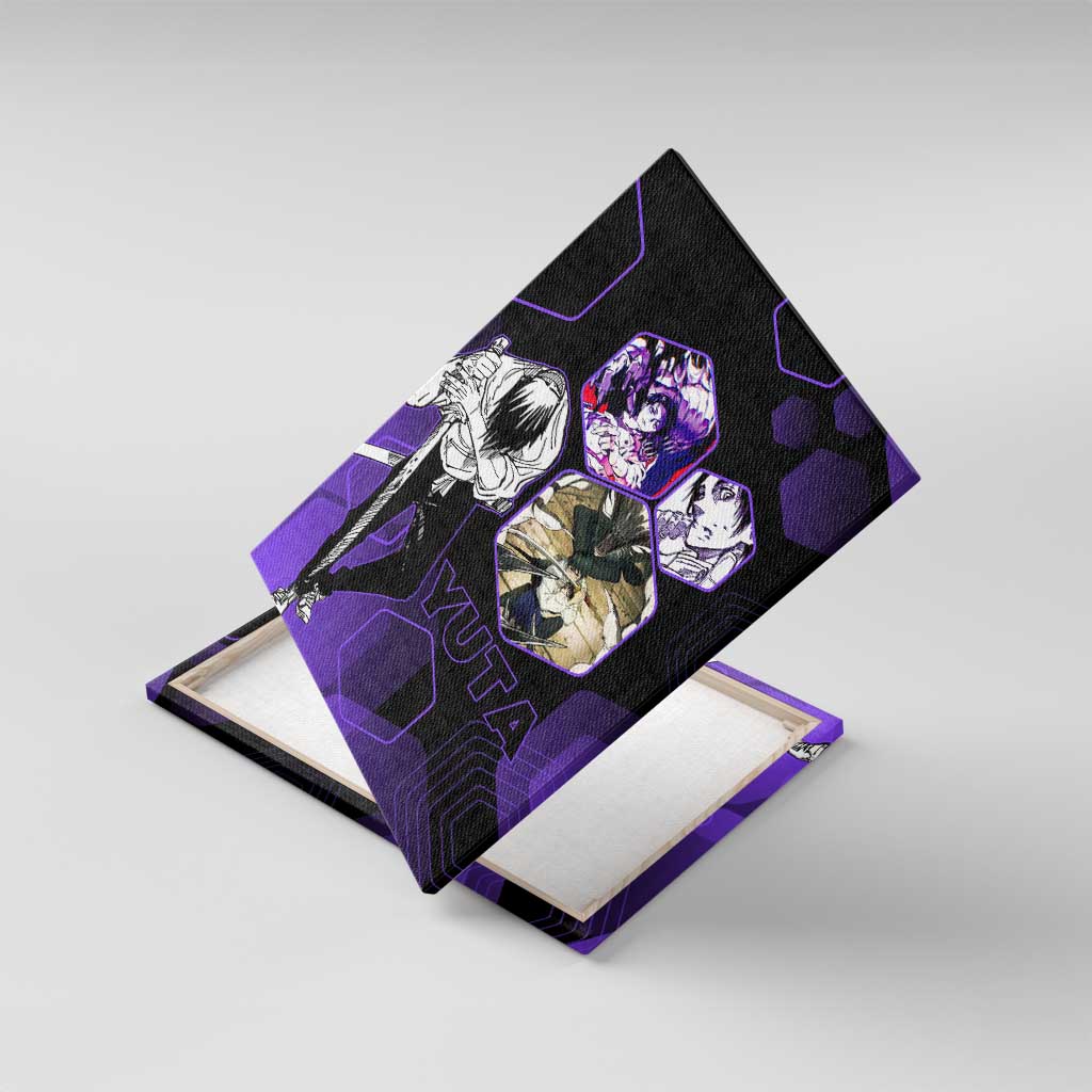 Yuta Okkotsu Jujutsu Kaisen Canvas Wall Art Purple Hexagon Design - The Mazicc