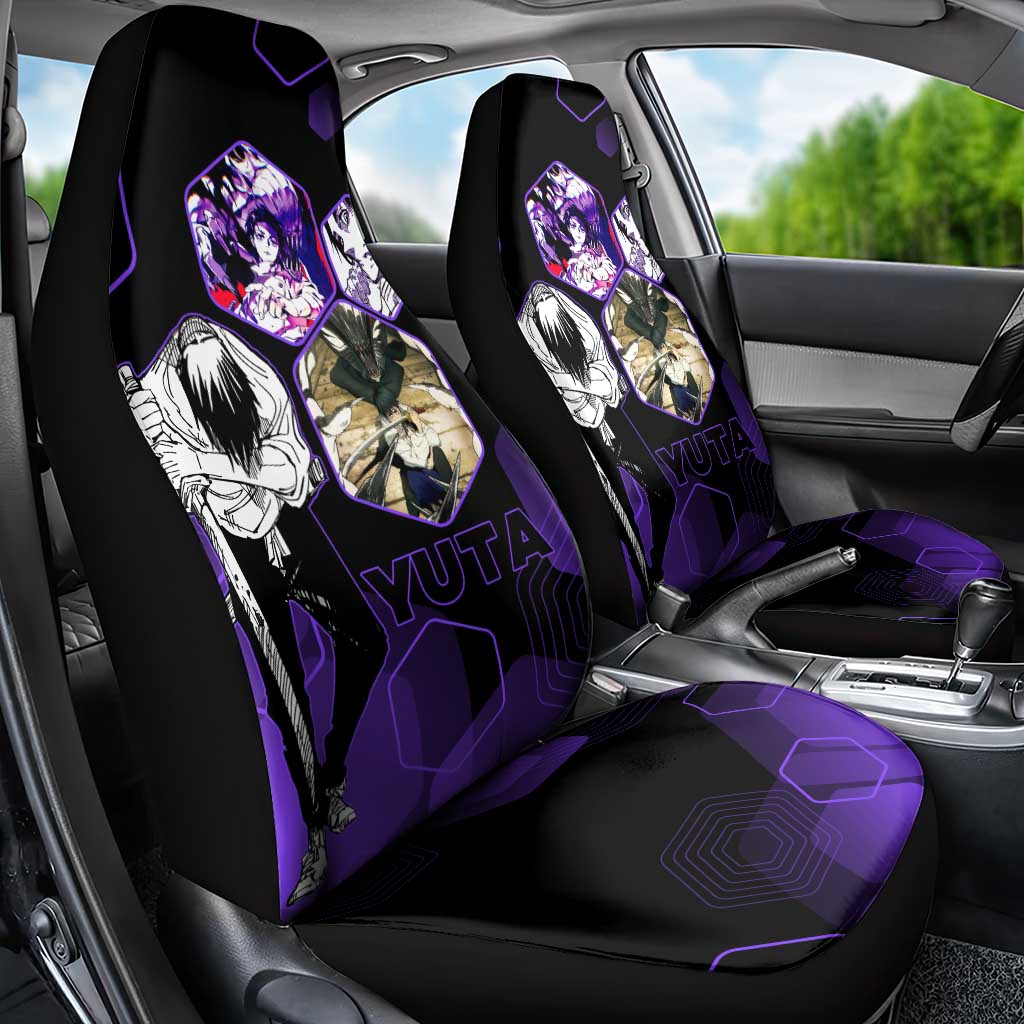 Yuta Okkotsu Jujutsu Kaisen Car Seat Cover Purple Hexagon Design - The Mazicc