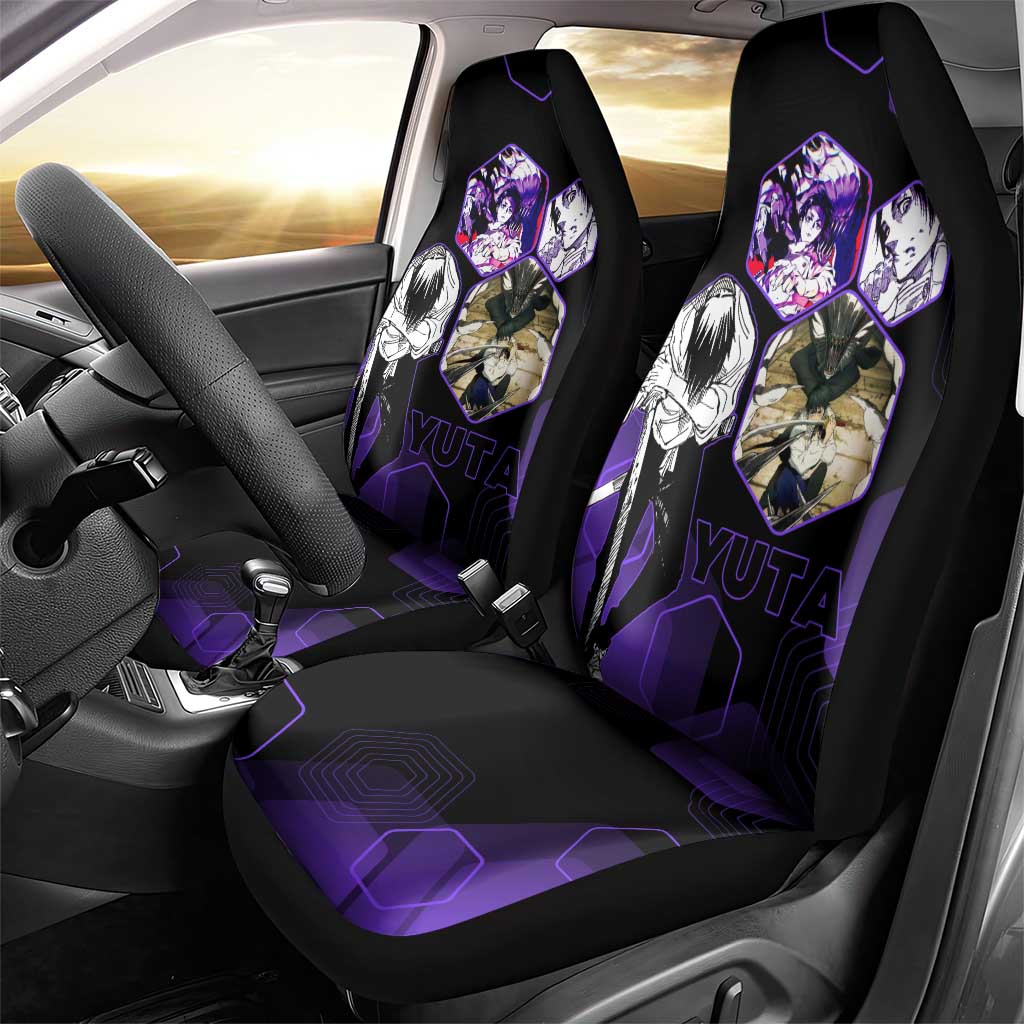 Yuta Okkotsu Jujutsu Kaisen Car Seat Cover Purple Hexagon Design - The Mazicc