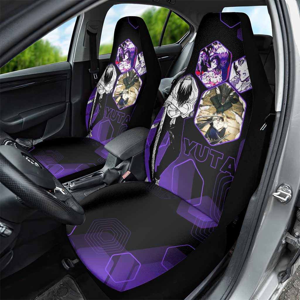 Yuta Okkotsu Jujutsu Kaisen Car Seat Cover Purple Hexagon Design - The Mazicc