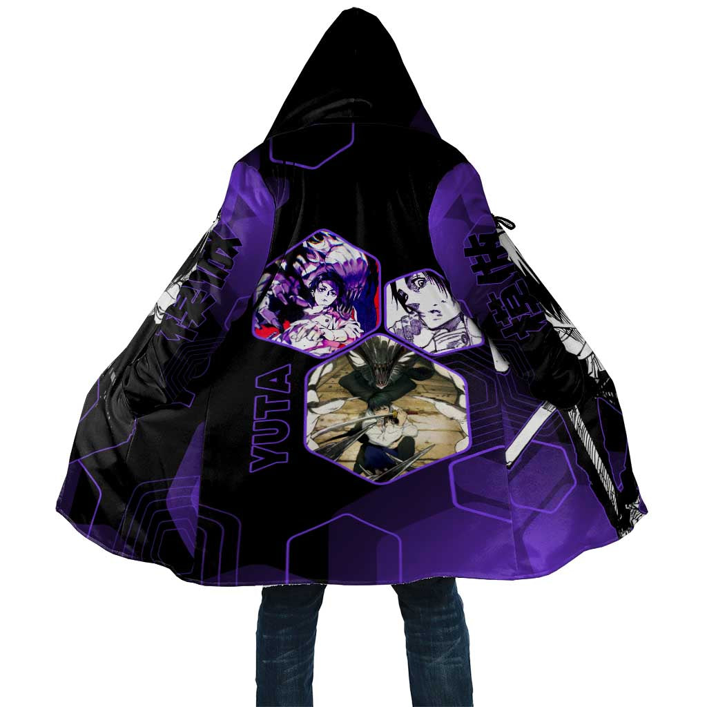 Yuta Okkotsu Jujutsu Kaisen Cloak Purple Hexagon Design - The Mazicc