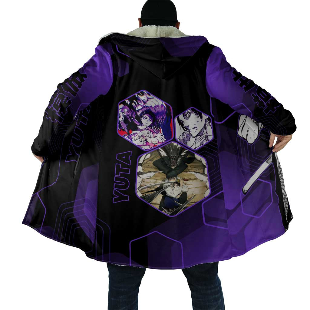 Yuta Okkotsu Jujutsu Kaisen Cloak Purple Hexagon Design - The Mazicc