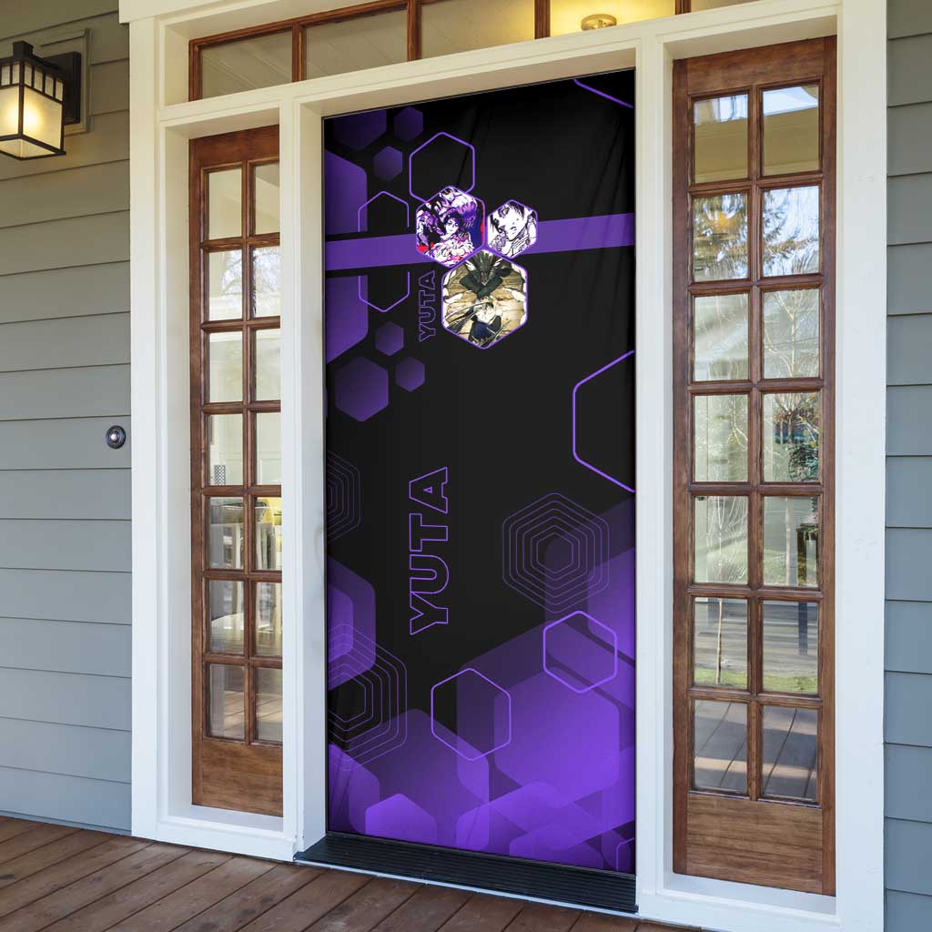 Yuta Okkotsu Jujutsu Kaisen Door Cover Purple Hexagon Design - The Mazicc