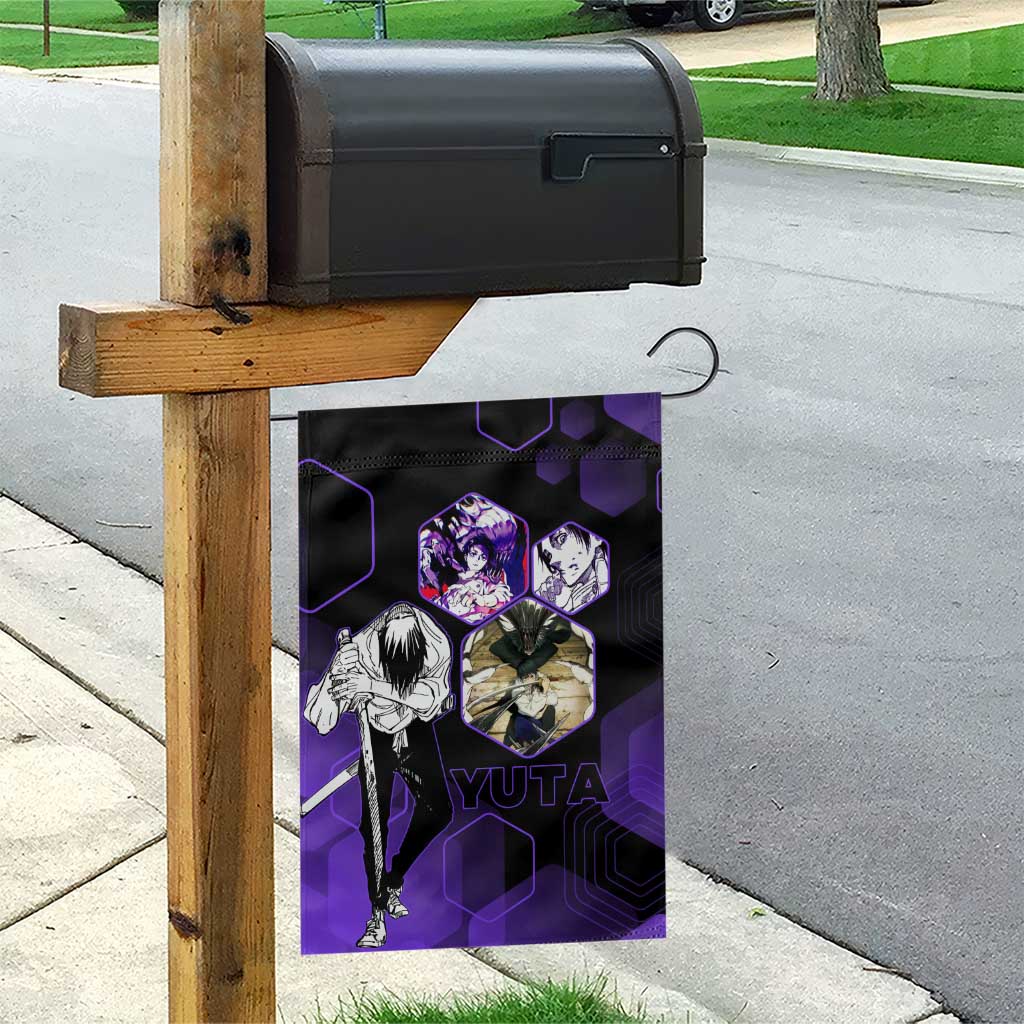 Yuta Okkotsu Jujutsu Kaisen Garden Flag Purple Hexagon Design - The Mazicc