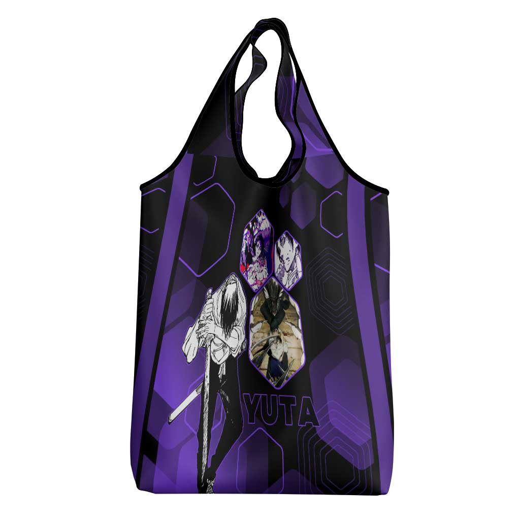 Yuta Okkotsu Jujutsu Kaisen Grocery Bag Purple Hexagon Design - The Mazicc