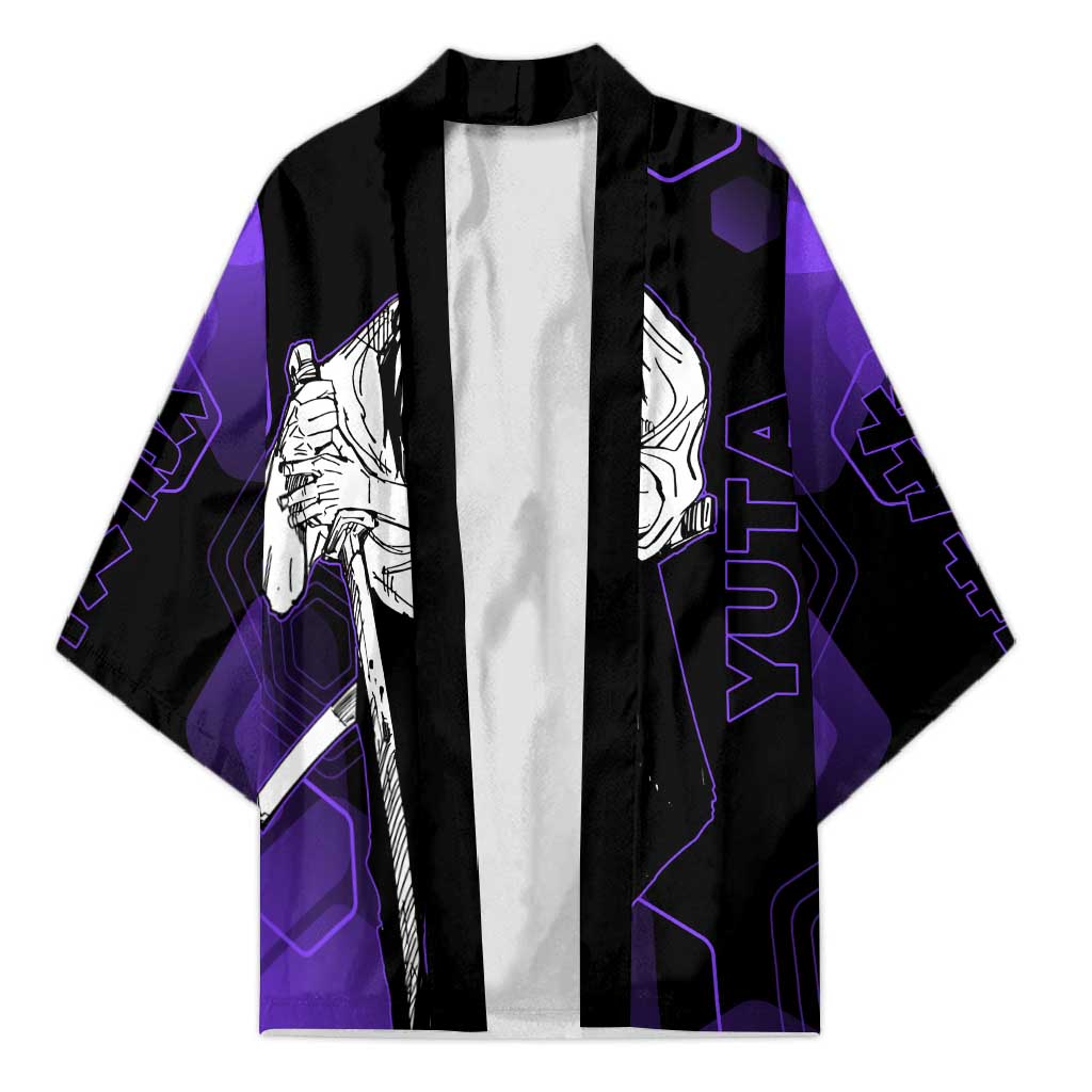 Yuta Okkotsu Jujutsu Kaisen Kimono Purple Hexagon Design - The Mazicc