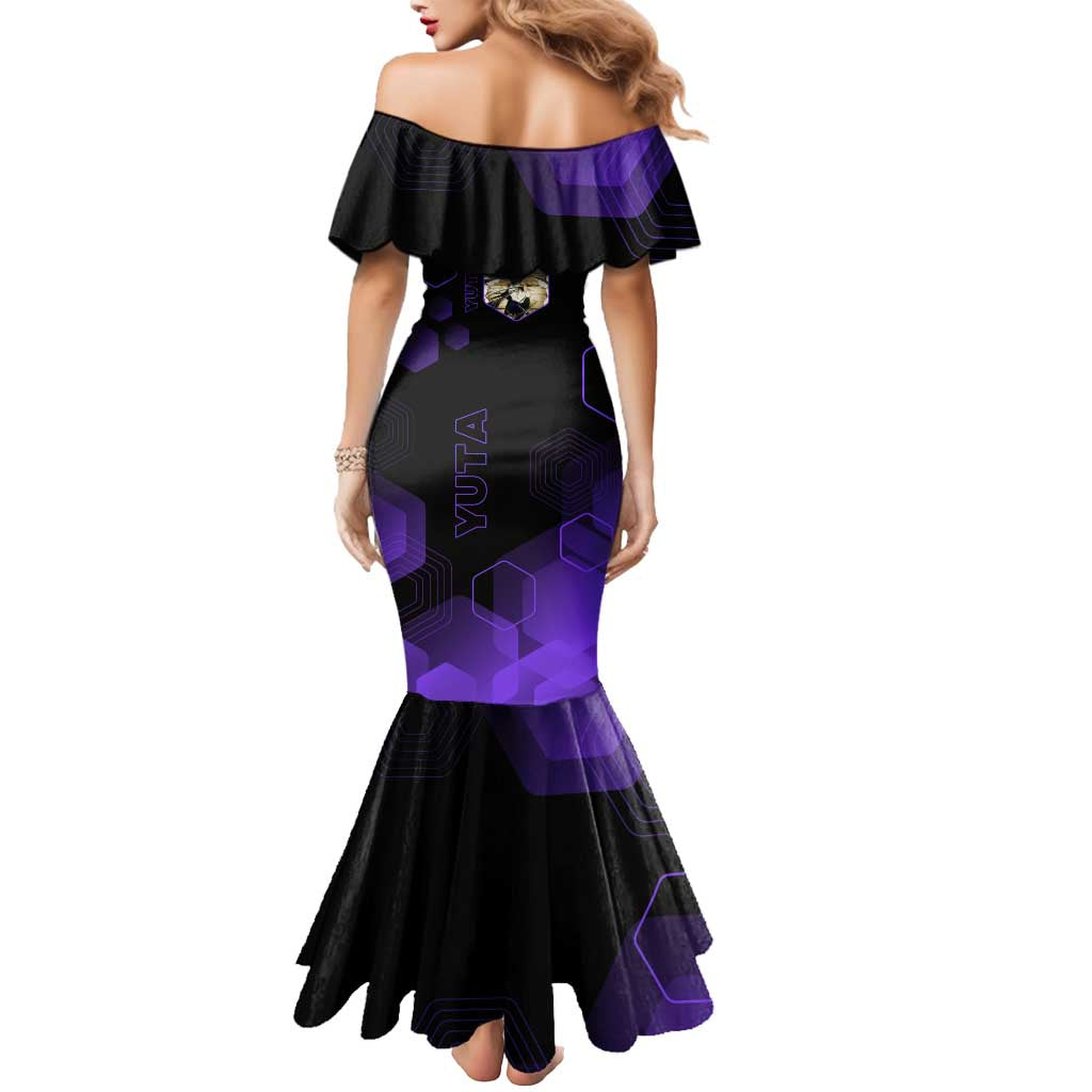 Yuta Okkotsu Jujutsu Kaisen Mermaid Dress Purple Hexagon Design - The Mazicc