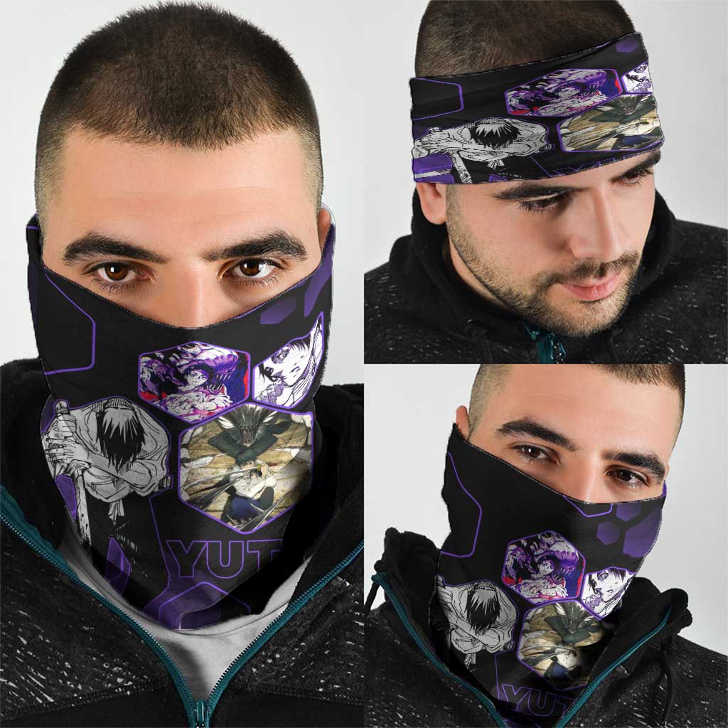 Yuta Okkotsu Jujutsu Kaisen Neck Gaiter Purple Hexagon Design - The Mazicc