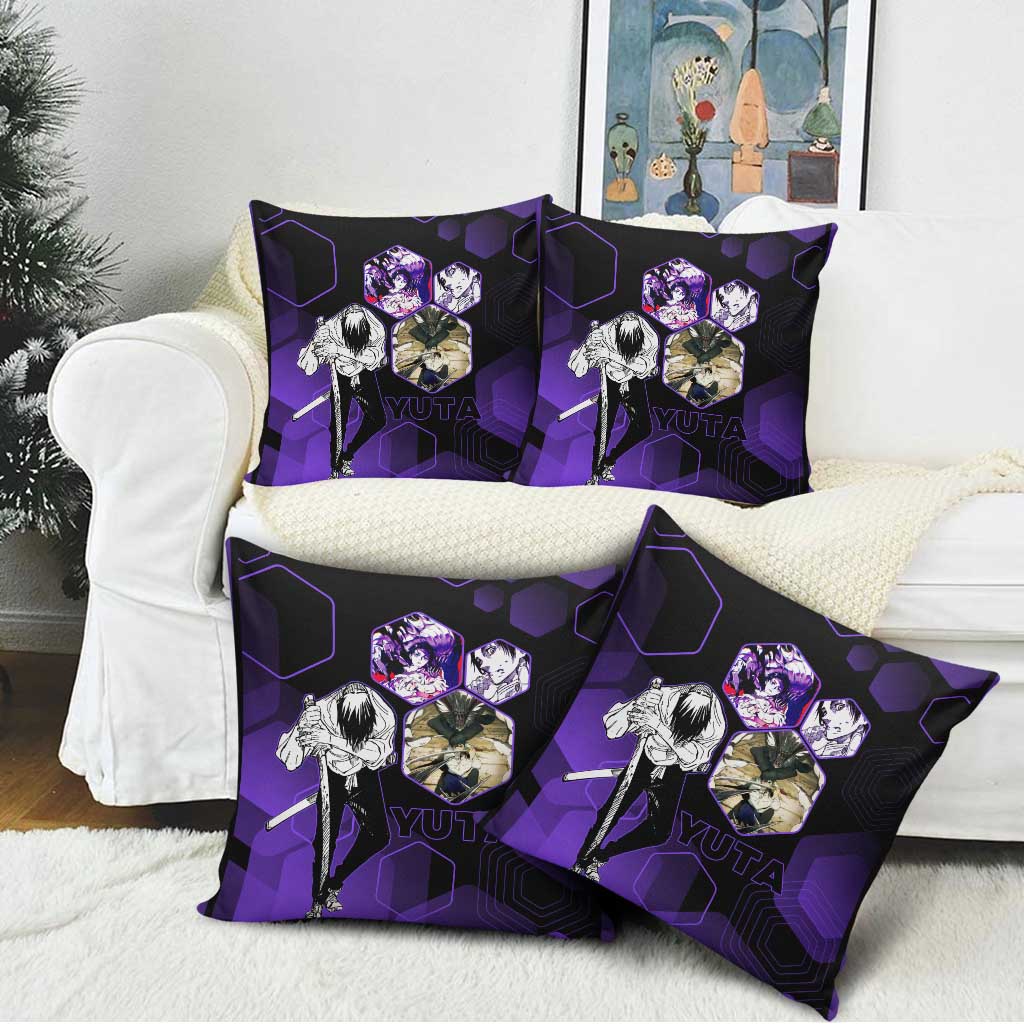Yuta Okkotsu Jujutsu Kaisen Pillow Cover Purple Hexagon Design - The Mazicc
