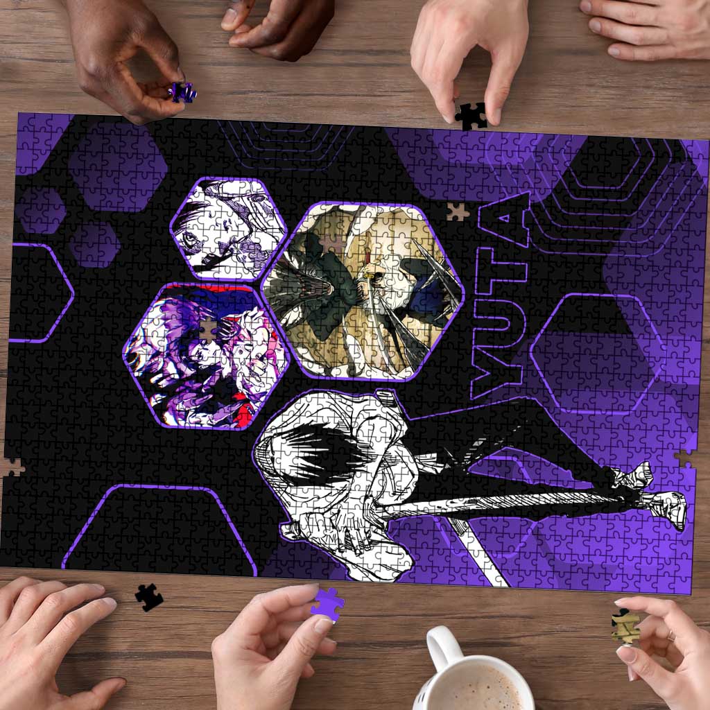 Yuta Okkotsu Jujutsu Kaisen Puzzle Purple Hexagon Design - The Mazicc