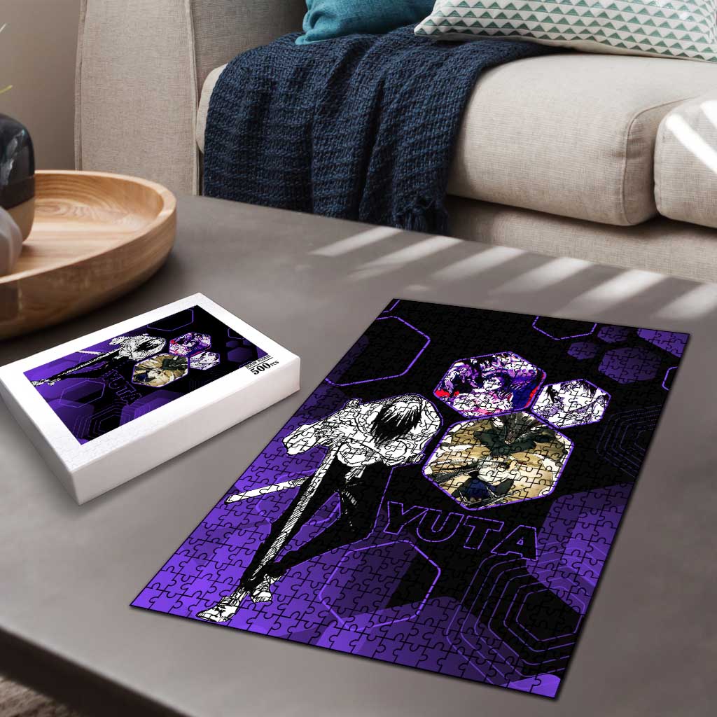 Yuta Okkotsu Jujutsu Kaisen Puzzle Purple Hexagon Design - The Mazicc