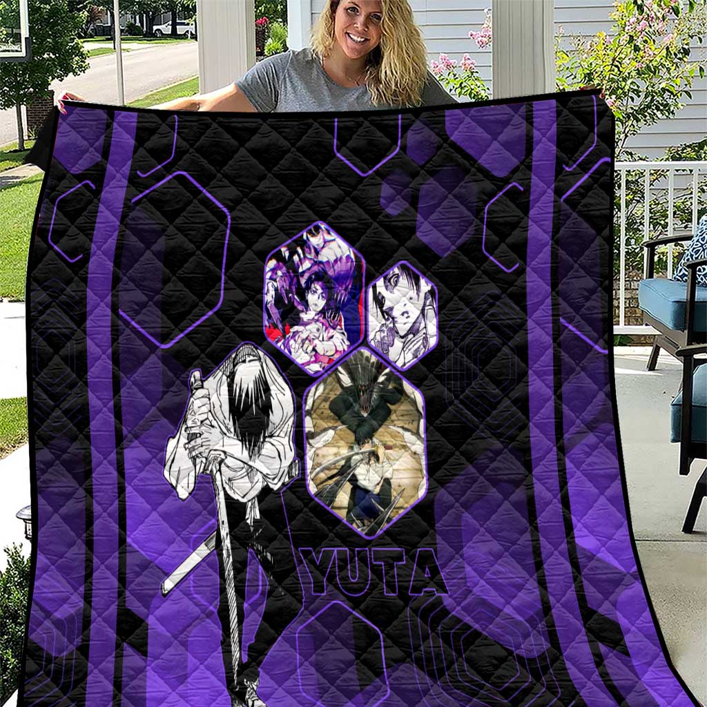 Yuta Okkotsu Jujutsu Kaisen Quilt Purple Hexagon Design - The Mazicc