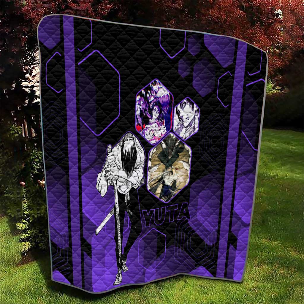 Yuta Okkotsu Jujutsu Kaisen Quilt Purple Hexagon Design - The Mazicc