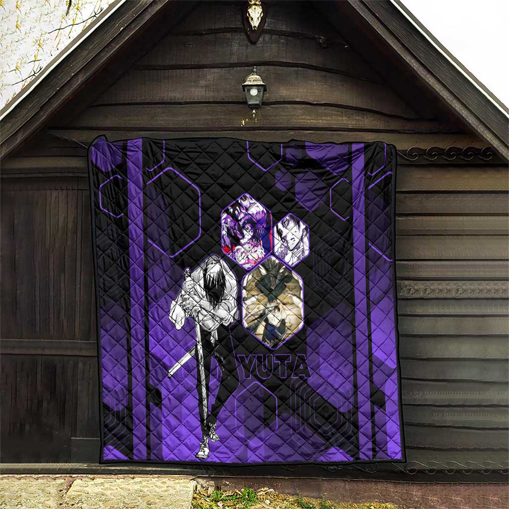 Yuta Okkotsu Jujutsu Kaisen Quilt Purple Hexagon Design - The Mazicc