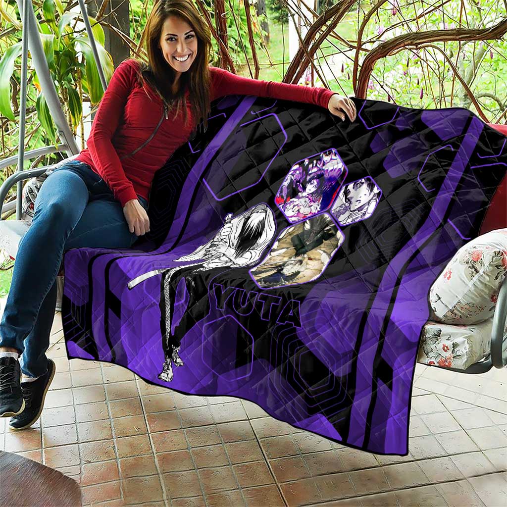 Yuta Okkotsu Jujutsu Kaisen Quilt Purple Hexagon Design - The Mazicc