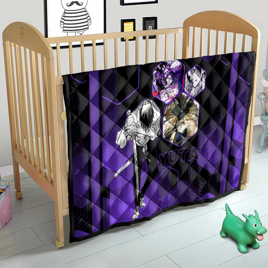 Yuta Okkotsu Jujutsu Kaisen Quilt Purple Hexagon Design - The Mazicc
