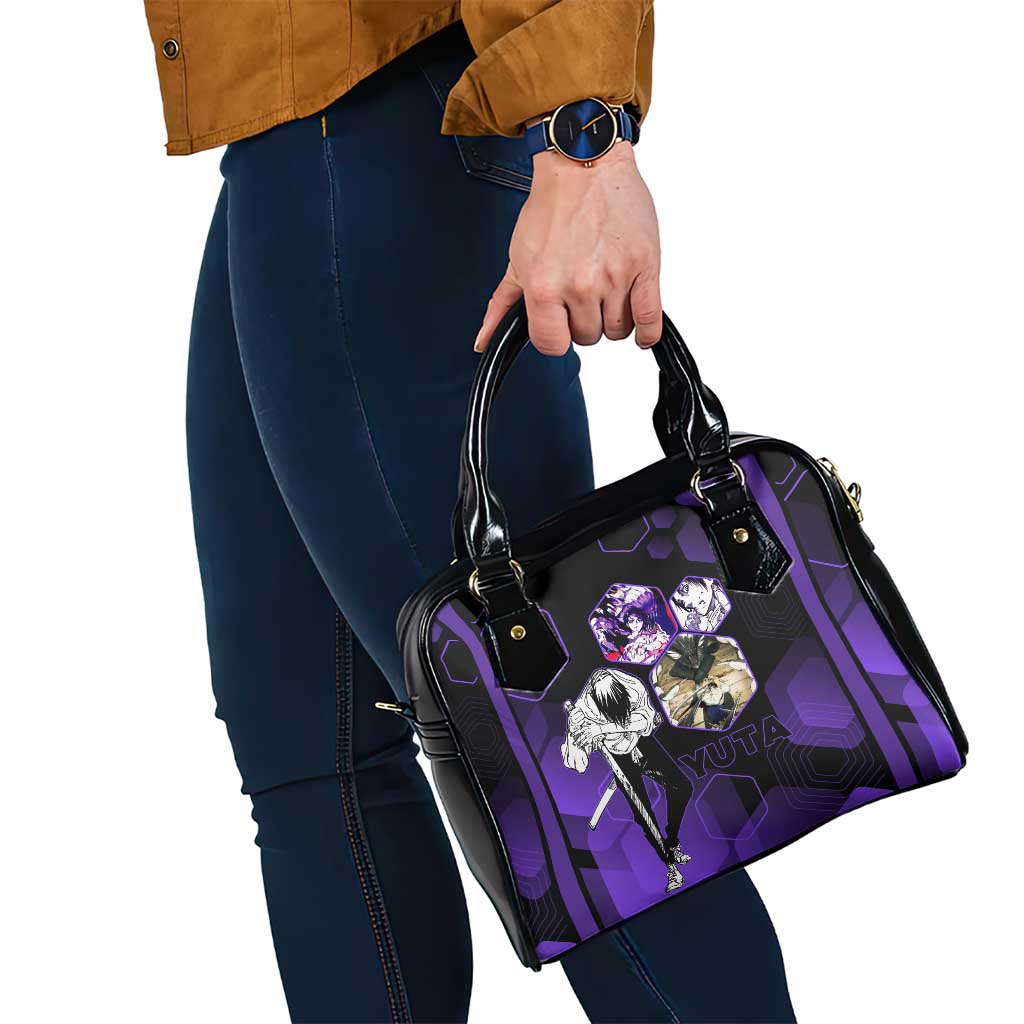 Yuta Okkotsu Jujutsu Kaisen Shoulder Handbag Purple Hexagon Design - The Mazicc