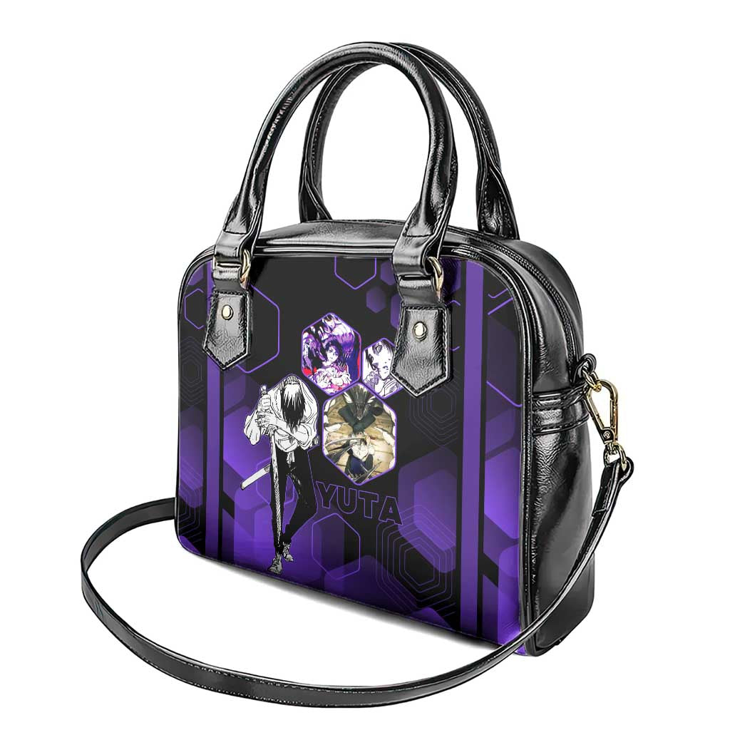 Yuta Okkotsu Jujutsu Kaisen Shoulder Handbag Purple Hexagon Design - The Mazicc