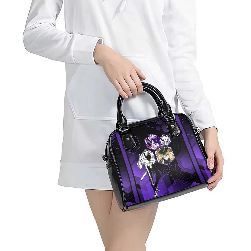 Yuta Okkotsu Jujutsu Kaisen Shoulder Handbag Purple Hexagon Design - The Mazicc
