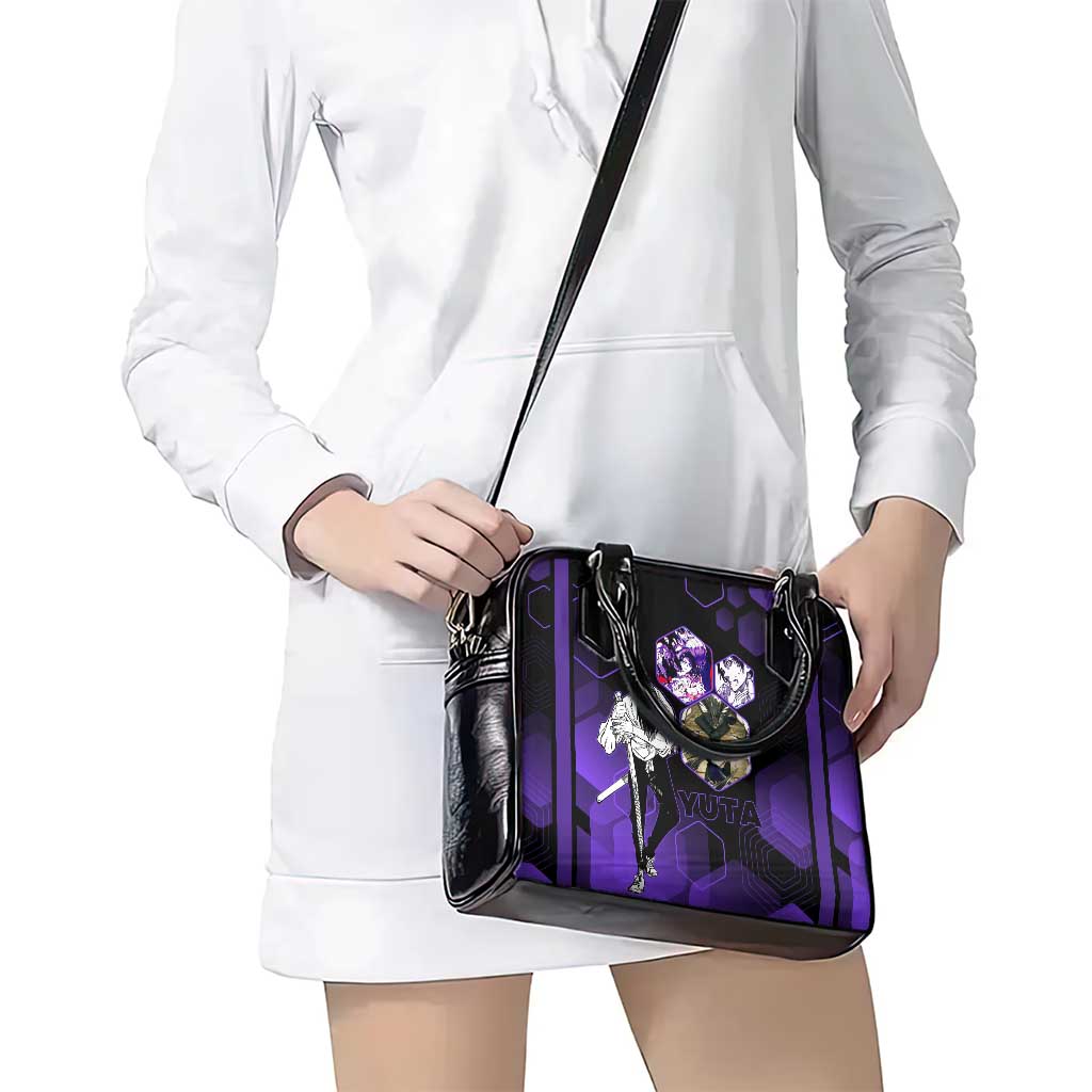 Yuta Okkotsu Jujutsu Kaisen Shoulder Handbag Purple Hexagon Design - The Mazicc