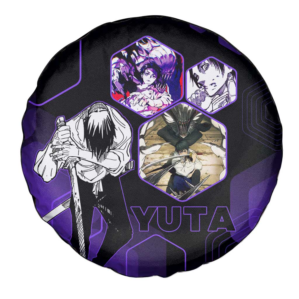 Yuta Okkotsu Jujutsu Kaisen Spare Tire Cover Purple Hexagon Design - The Mazicc