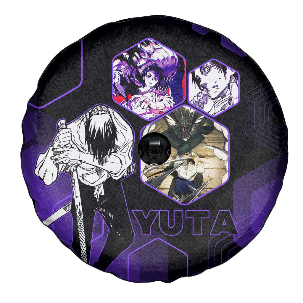 Yuta Okkotsu Jujutsu Kaisen Spare Tire Cover Purple Hexagon Design - The Mazicc
