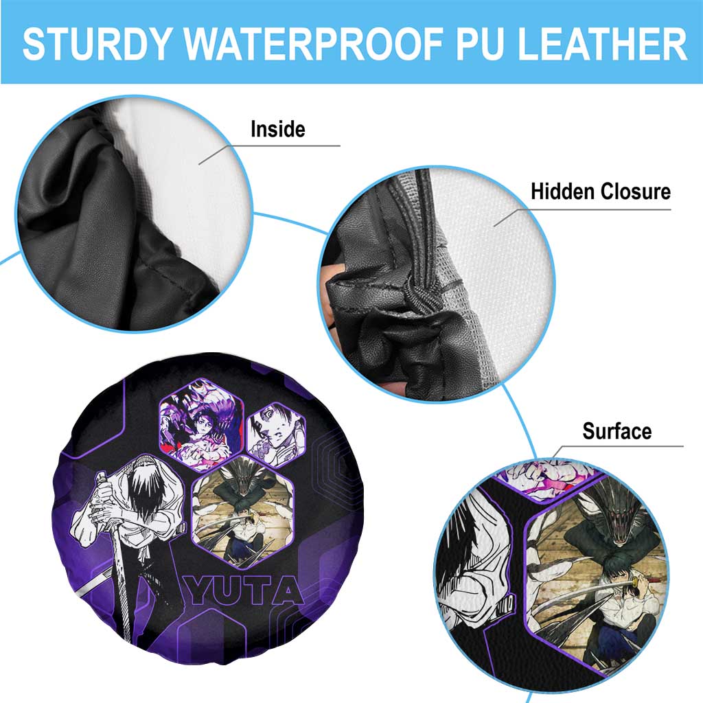 Yuta Okkotsu Jujutsu Kaisen Spare Tire Cover Purple Hexagon Design - The Mazicc