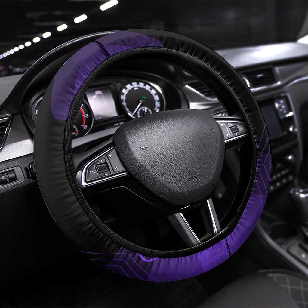 Yuta Okkotsu Jujutsu Kaisen Steering Wheel Cover Purple Hexagon Design - The Mazicc