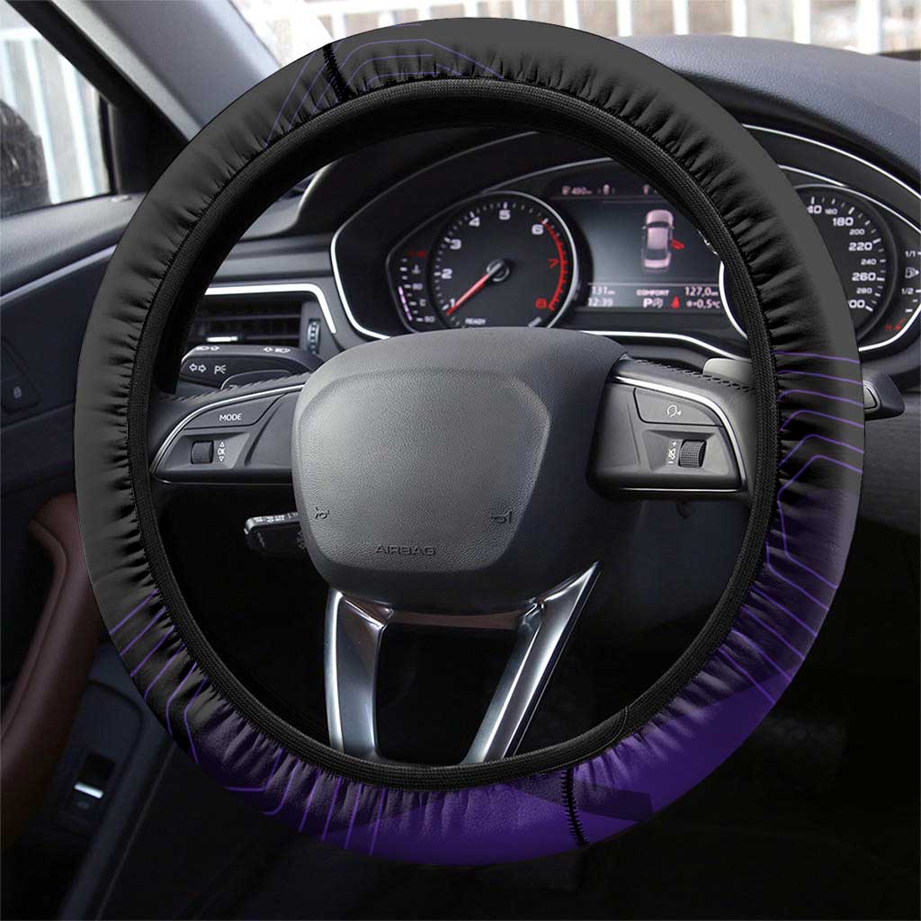 Yuta Okkotsu Jujutsu Kaisen Steering Wheel Cover Purple Hexagon Design - The Mazicc