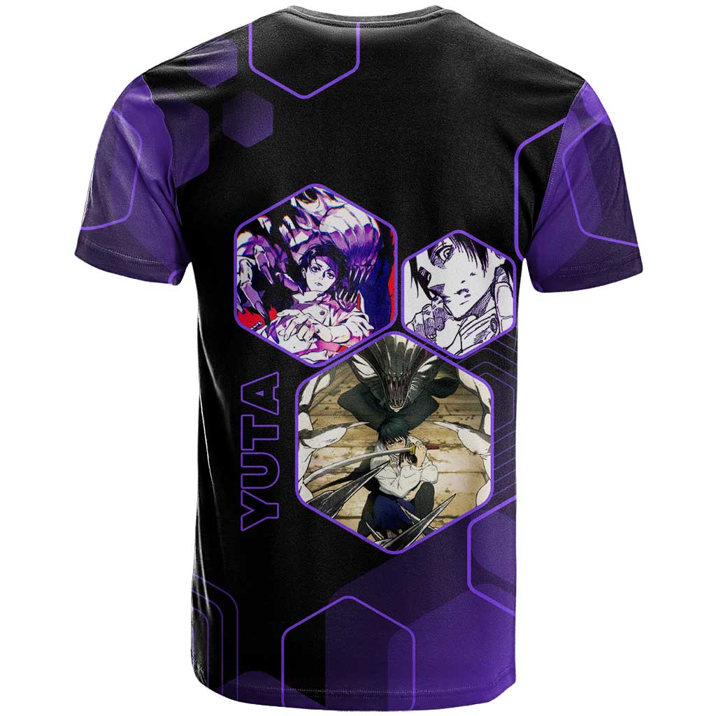Yuta Okkotsu Jujutsu Kaisen T Shirt Purple Hexagon Design - The Mazicc