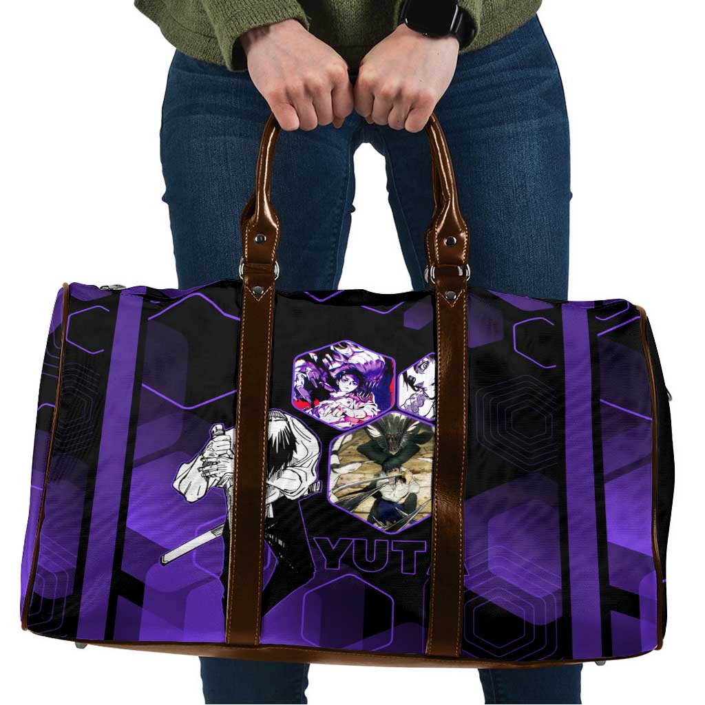 Yuta Okkotsu Jujutsu Kaisen Travel Bag Purple Hexagon Design - The Mazicc