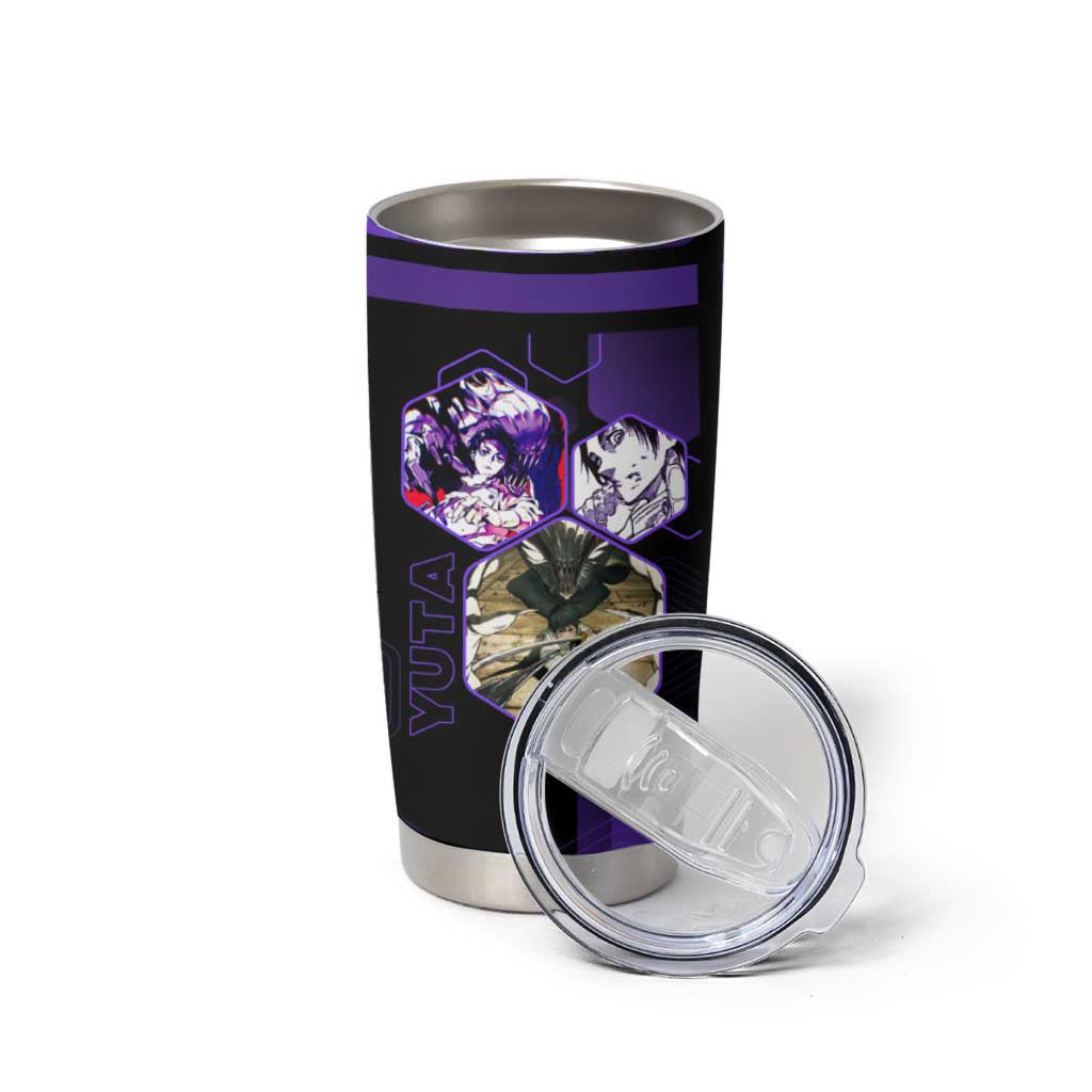 Yuta Okkotsu Jujutsu Kaisen Tumbler Cup Purple Hexagon Design - The Mazicc