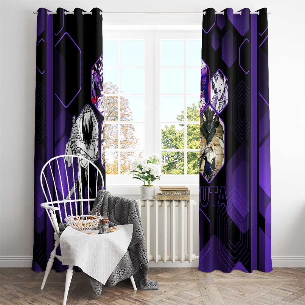 Yuta Okkotsu Jujutsu Kaisen Window Curtain Purple Hexagon Design - The Mazicc