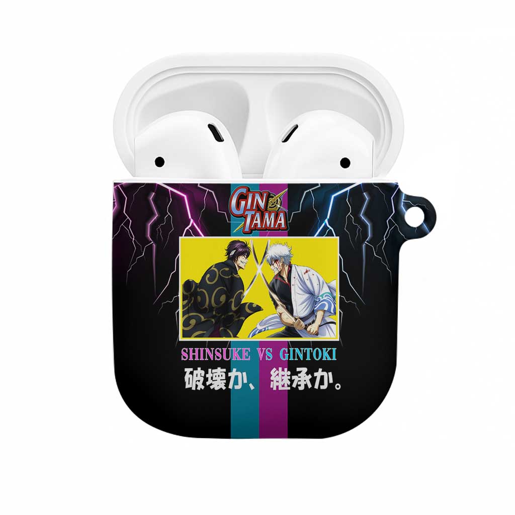 Shinsuke vs Gintoki Gintama Split Lightning Design AirPods Case with Sword Duel and Anime Showdown Theme - The Mazicc