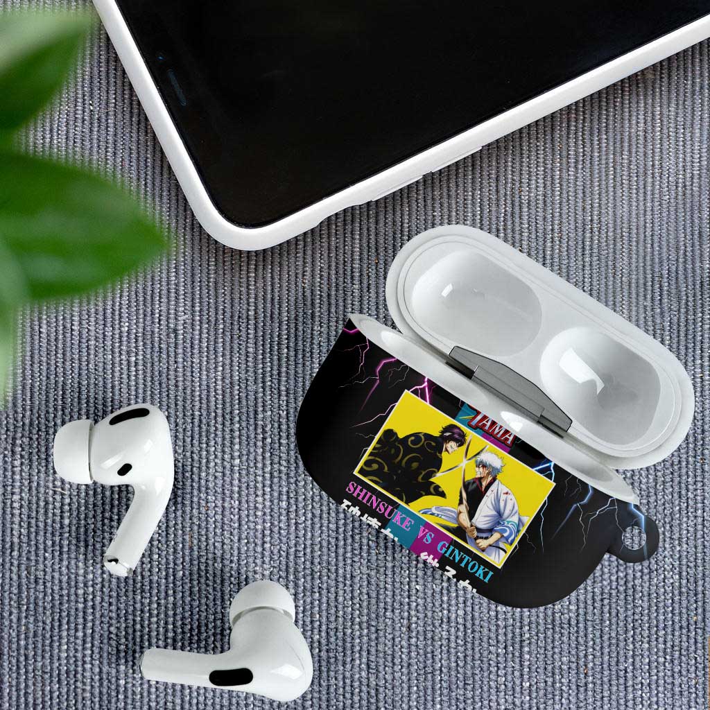 Shinsuke vs Gintoki Gintama Split Lightning Design AirPods Case with Sword Duel and Anime Showdown Theme - The Mazicc