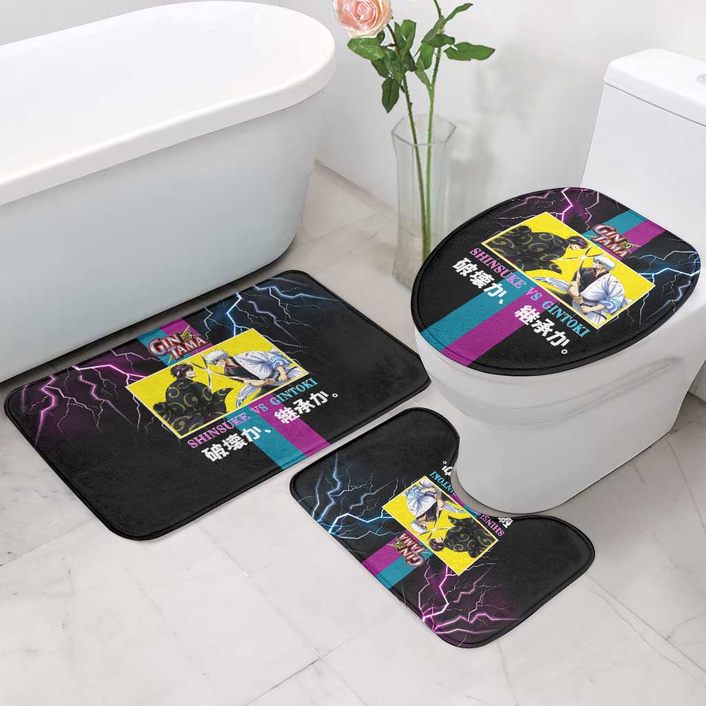 Shinsuke vs Gintoki Gintama Split Lightning Design Bathroom Set with Sword Duel and Anime Showdown Theme - The Mazicc