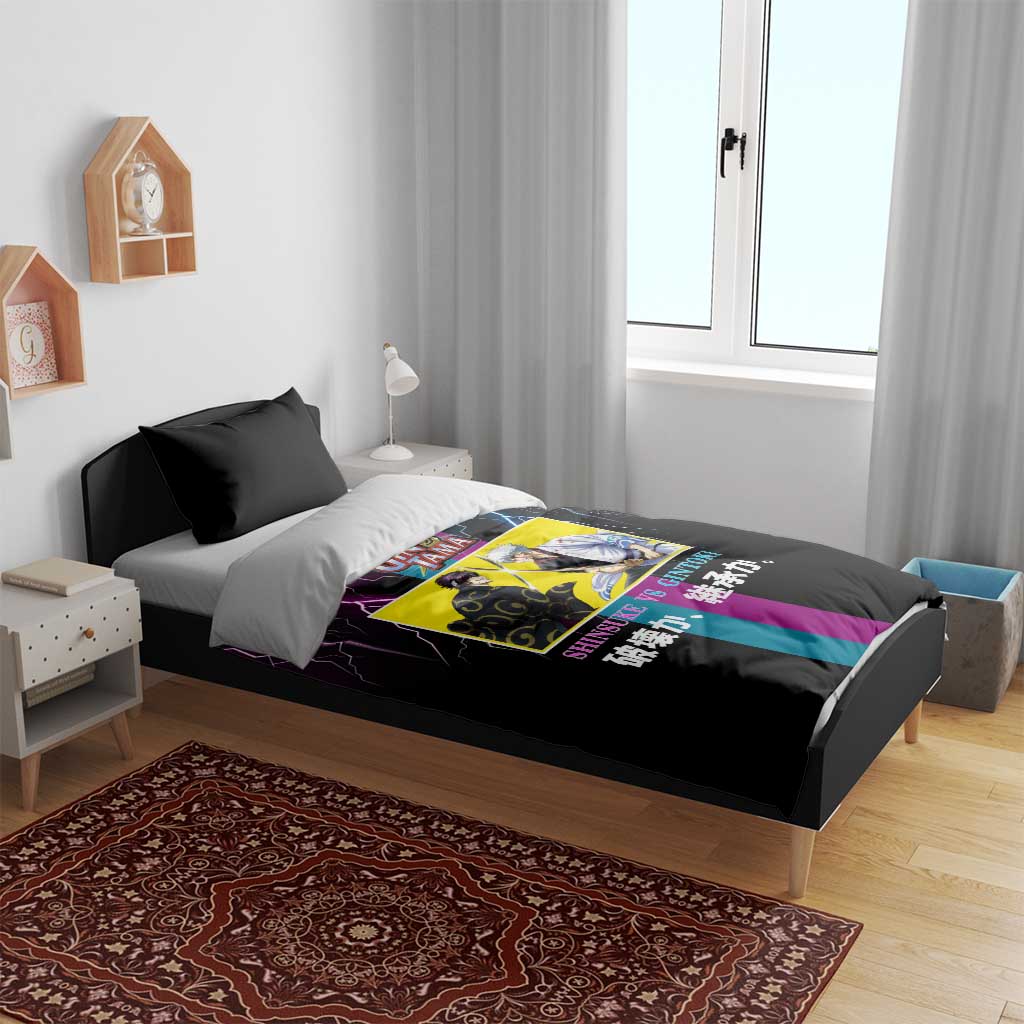 Shinsuke vs Gintoki Gintama Split Lightning Design Bedding Set with Sword Duel and Anime Showdown Theme - The Mazicc